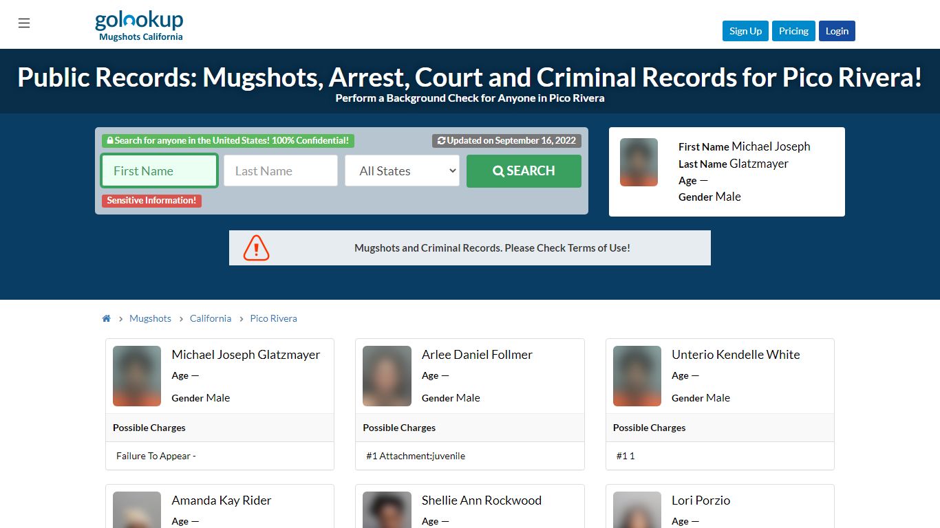 Mugshots Pico Rivera, Arrest Records Pico Rivera - golookup.com